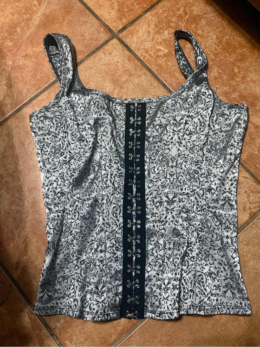 Super Low Fat - RARE Brocade corset top